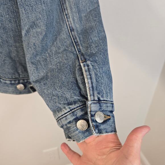 GH Bass Denim Trucker Jacket Men's XL Blue Sherpa Lined Classic Outdoors Vintage - Picture 6 of 10